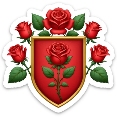 brasão medieval rosa de sangue vermelha sticker