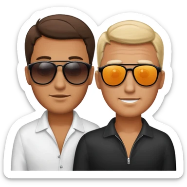 Two men facing each other sticker