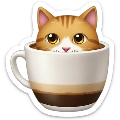 coffee with a cat inside sticker