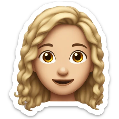 Girl with open hair parted in the middle with dimples and fair skin  sticker