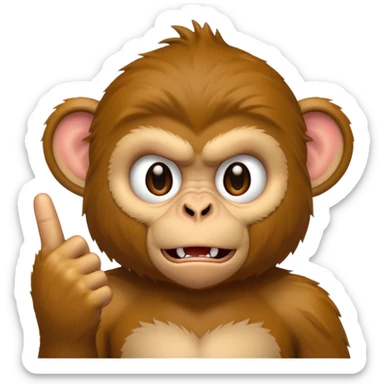 Monkey showing middle finger sticker