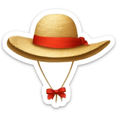 strawhat with red ribbon sticker