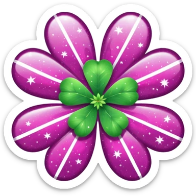 real cosmos star, but with clover, to make star look like lucky star, but main point is star, make it more star like real star emoji, make star with 5 edges sticker