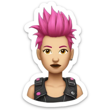 Woman Bruised punk with pink Mohawk sticker