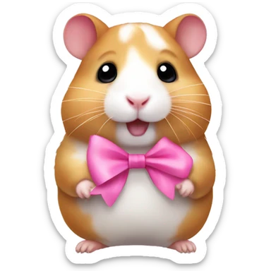 Cute Hamster with pink bow  sticker