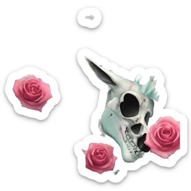 Skeleton zombie Zebra sparkling nebula zebra unicorn skeleton scars scarred broken cracked Pegasus collage roses flowers palm trees tropical  sticker