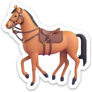 Hermès-style horse harness, modern interpretation, sleek lines, 3D style sticker