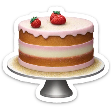 Realistic cake with glitter sticker