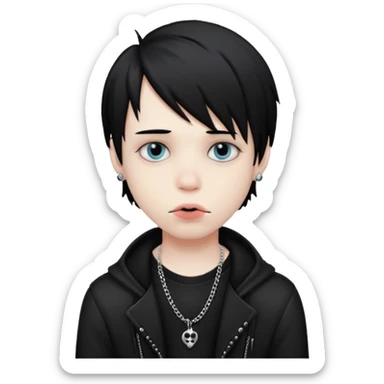 emo boy with lip piercing in sticker