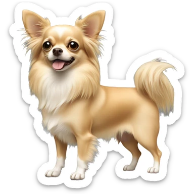 Beige Long-haired full-length Chihuahua sticker