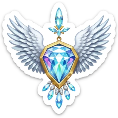 holy diamond emblem with white wings and diamond in the middle sticker