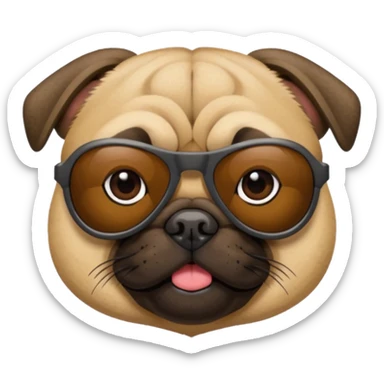 a pug with pit viper sunglasses sticker