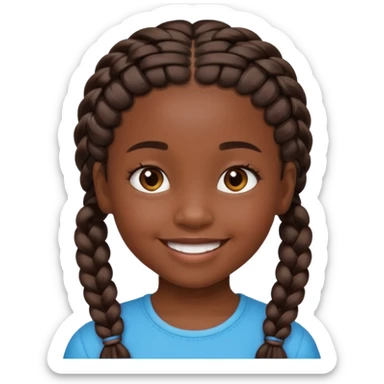 black girl kid with braided sticker
