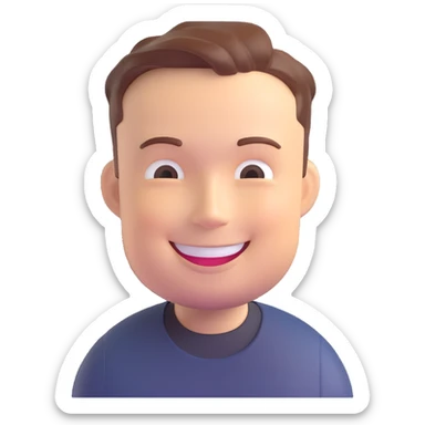 Elon Musk smiling 3D emoji style sticker
