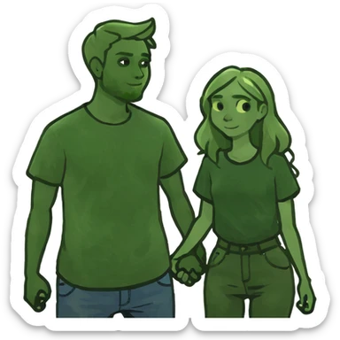 Blond girl with boyfriend  sticker