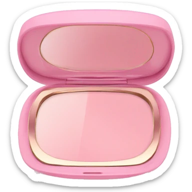 Pink compact open with white mirror  sticker