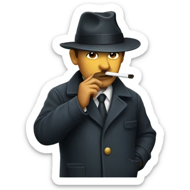 Detective smoking sticker