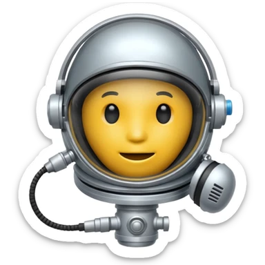 Astronaut helmet with Small microphone boom near the mouth. sticker