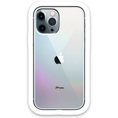 Realistic isolated gradient silver holographic iphone 14 pro sticker