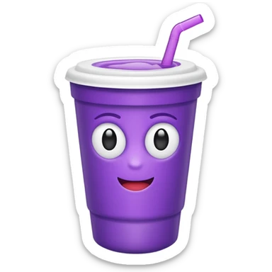 ios styrofoam cup.  purple liquid inside (no straw) (no face) sticker