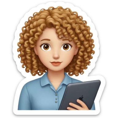 Curlyhair girl, ux/ui designer sticker