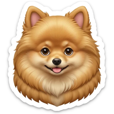 Create a golden pomeranian, all cute and adorable entire  only face and body  sticker