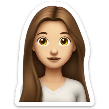 A girl with very long brown hair that arrives at the lower back sticker