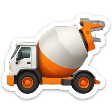 Orange concrete mixer sticker
