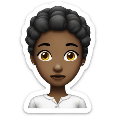 a pretty black girl with a annoyed face sticker