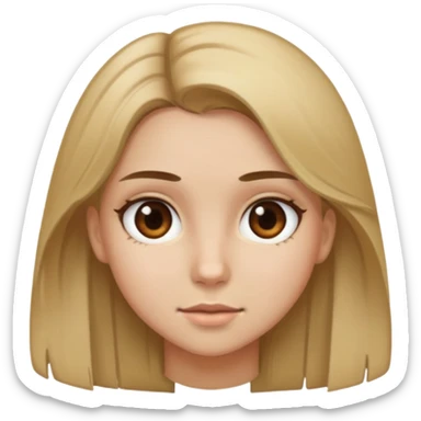 girl with dirty blonde hair and brown eyes sticker