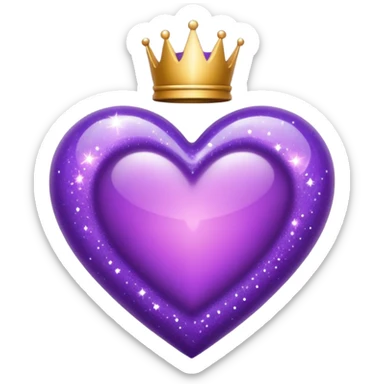 purple heart with glitter sticker