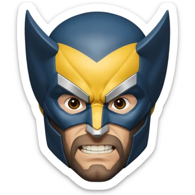 wolverine marvel superhero full mask headshot sticker