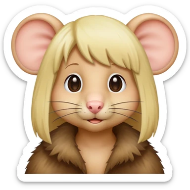 Rat with a blonde wig sticker