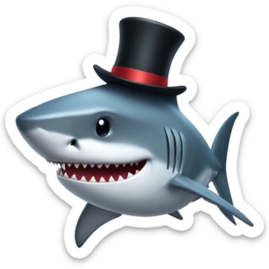 Shark with a top hat sticker