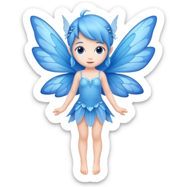 full body of little blue fairy sticker