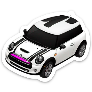 Black white hot pink mini cooper se sticker
