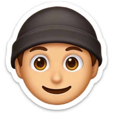 robber emoji peeking from behind a wall mischievous grin sticker