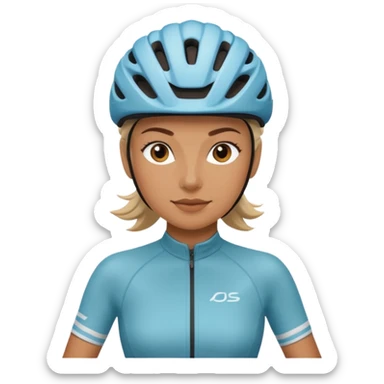 cyclist woman sticker