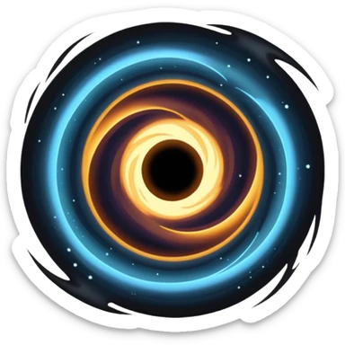 black hole with glowing edges sticker