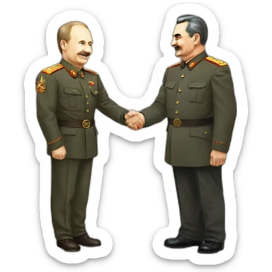Stalin shakes Putin's hand sticker