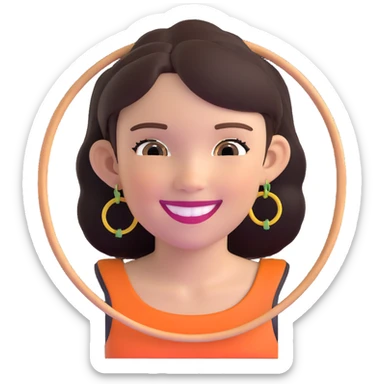 smiling girl with hoop earrings sticker