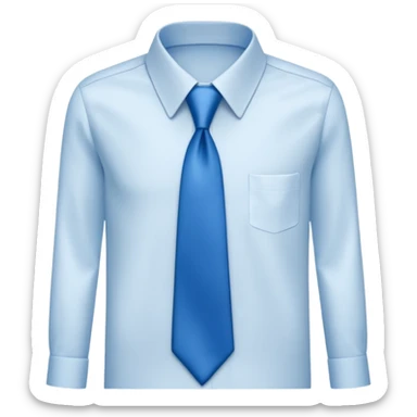 men's blue tie on white shirt, minimalism, no emojis or faces, iOS emoji style sticker