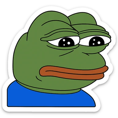 neutral Пэпэ meme with a blank expression sticker