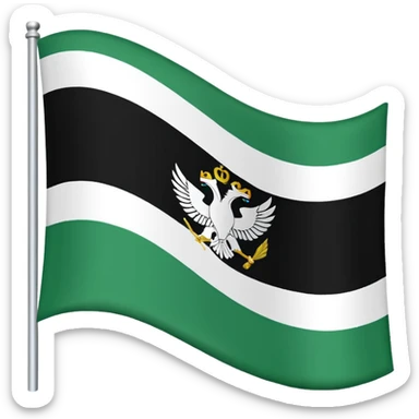 Make the flag of the Ural Republic, white, green, black sticker