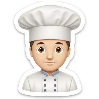 A traditional white chef's hat, tall and puffed, symbolizing culinary expertise sticker