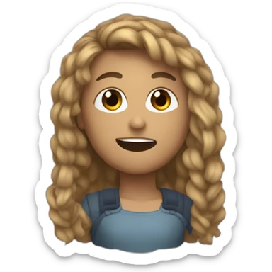 Emoji de persona todo blando que simbolice estar atento sticker