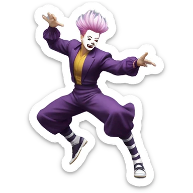 hisoka dance with style of anime sticker