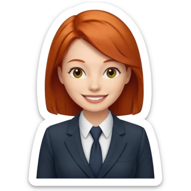redhead woman with office look sticker