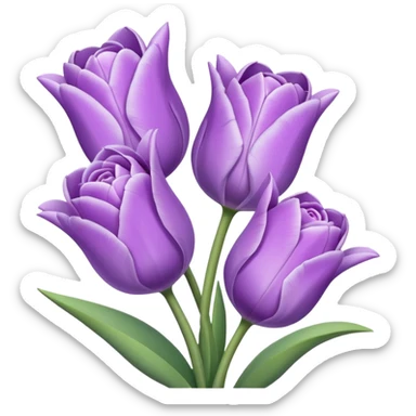 Light and purple lila tuilps and roses sticker