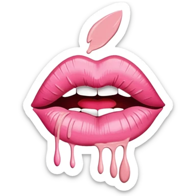 lipstick print from a kiss in soft pink, pastel light sticker